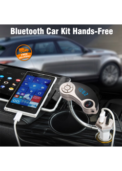 Professional Bluetooth Car Kit Hands-free Car MP3 Player FM Transmitter Dual USB Charger, With Red Light LCD Display, GT86